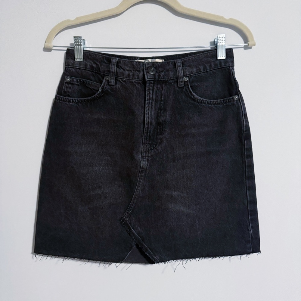 We The Free - Black High Waisted Denim Skirt